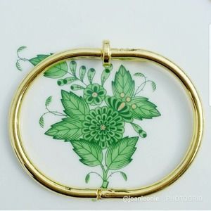 Bracelet Gold Toned Bent NAIL Hinged Hardware Luxury Old Money Core NWT